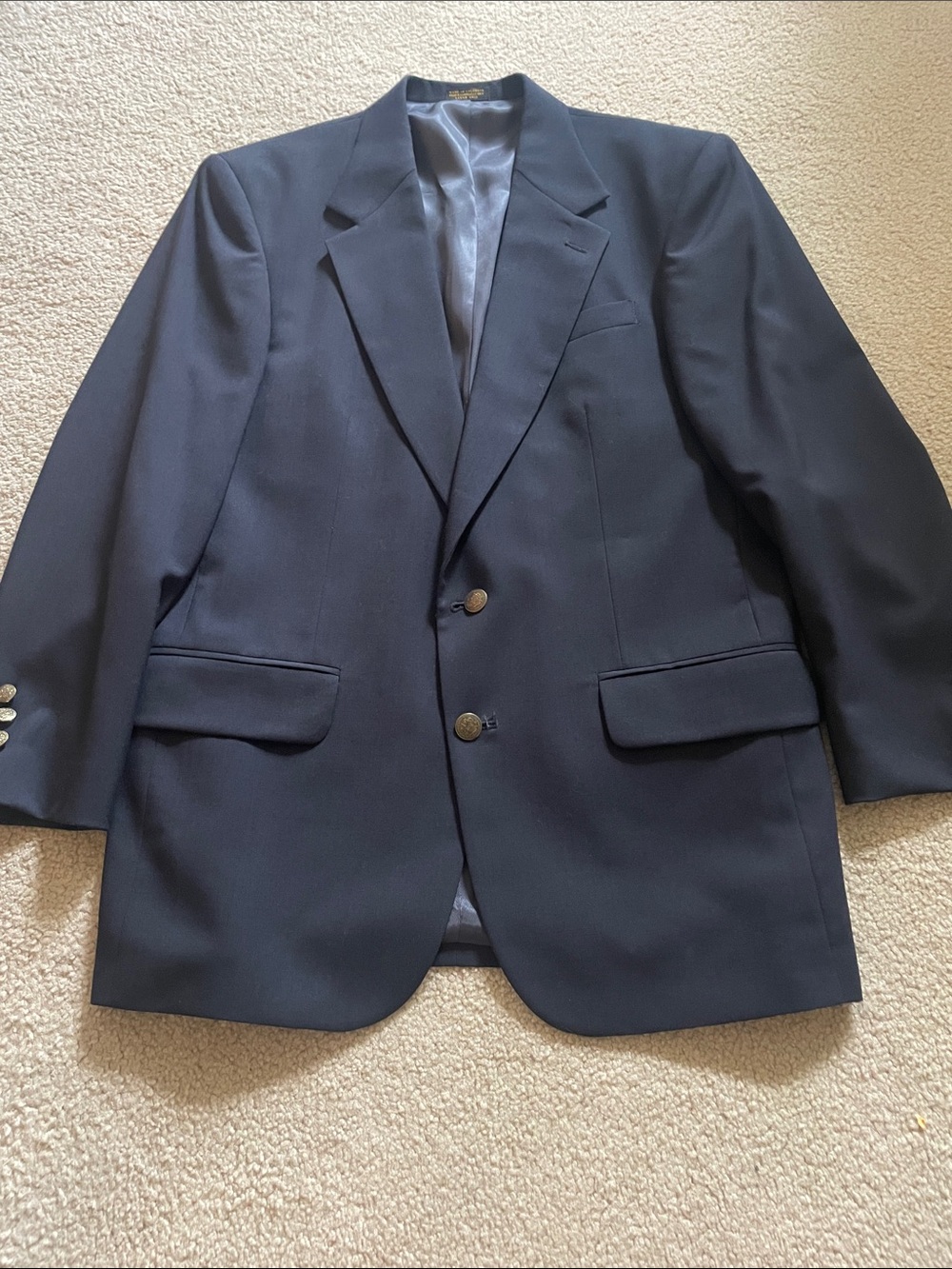 Vintage Oscar de la Renta Navy Two-Button Men's Blazer